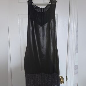 Bebe Black Sheath Cocktail Dress Halter Sleeveless